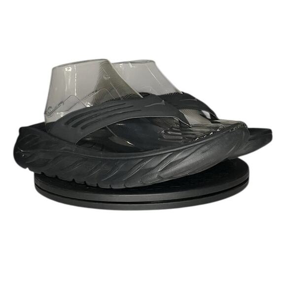 Mens Hoka One One Ora Recovery Slip-On Casual Flip-Flop Sandal Size 10 Black - Picture 5 of 6